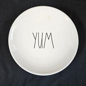 Rae Dunn Artisan Collection Yum White Plate Farmhouse 6.24"